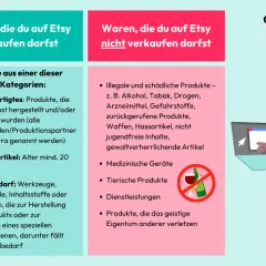 Etsy-Richtlinien: Was du verkaufen darfst (Handgefertigtes, Vintage, Kreativbedarf) und was nicht (Illegales, Medizin, geistiges Eigentum). Ideal für dich, wenn du bei Etsy verkaufen ohne Gewerbe möchtest.