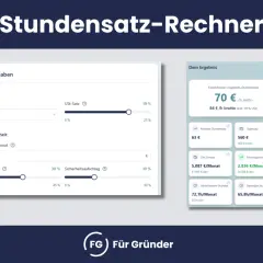 Stundensatz-Rechner zeigt, wie man den eigenen Stundenlohn berechnen kann. 70€/h netto ist der empfohlene Satz.