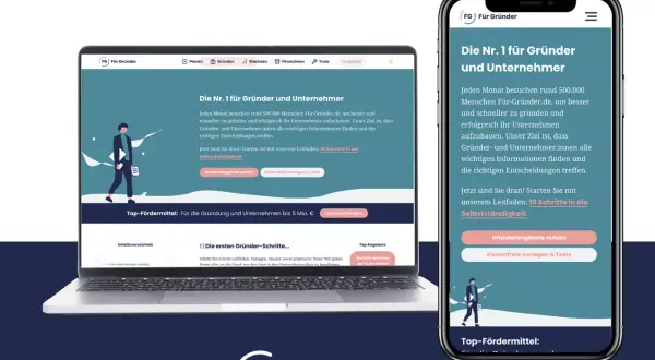 Professionelle Website für Gründer und Unternehmer. Bietet Leitfäden, Vorlagen und Tools für den erfolgreichen Start in die Selbstständigkeit.