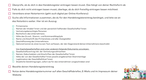 Schritte zum Handelsregistereintrag: Infos zu benötigten Dokumenten, Notartermin und Nutzung der Handelsregisternummer.