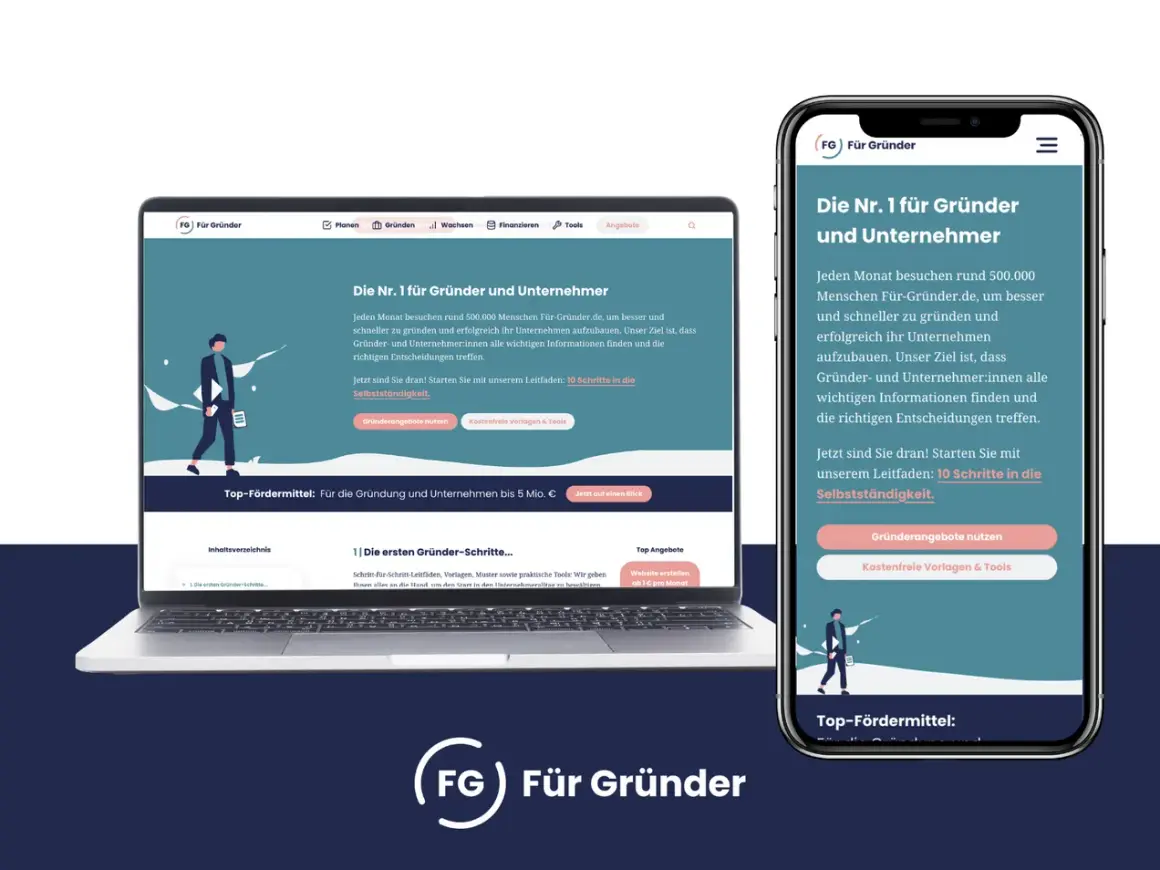 Professionelle Website für Gründer und Unternehmer. Bietet Leitfäden, Vorlagen und Tools für den erfolgreichen Start in die Selbstständigkeit.