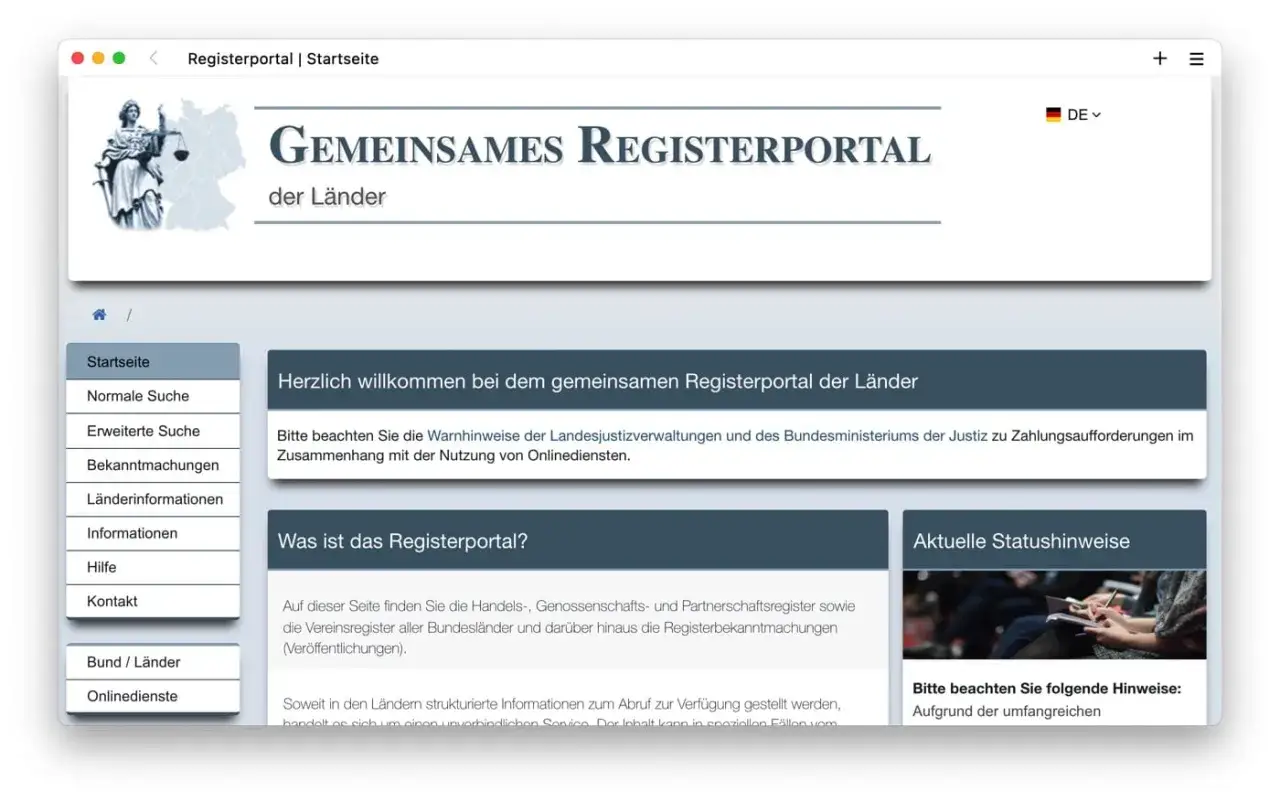 Gemeinsames Registerportal der L&auml;nder: Hier finden Sie den Handelsregister Eintrag und weitere Informationen.