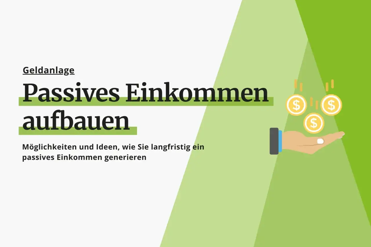 Geldanlage: Passives Einkommen aufbauen. Ideen f&uuml;r langfristige Einnahmen. M&uuml;nzen fallen auf eine Hand.