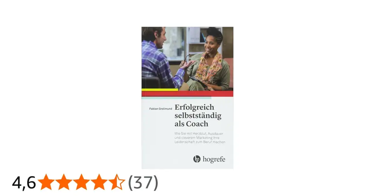 Buchcover: Erfolgreich selbstst&auml;ndig als Coach. Ein Mann und eine Frau im Gespr&auml;ch, die Frau l&auml;chelt.