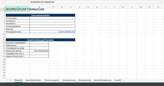 Finanzplan erstellen für die Gründung - realistisch planen