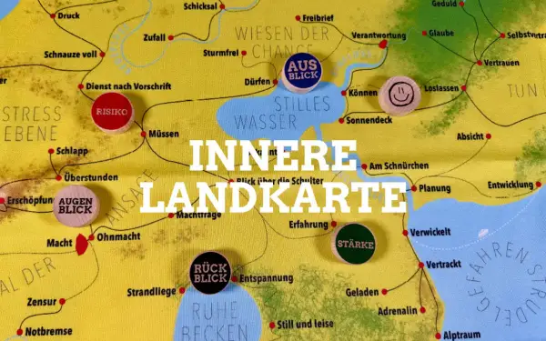Spielerisch die eigene innere Landkarte erkunden. Mit dem Spiel "Innere Landkarte" und einer einmal Kreditkarte als Spielfigur.
